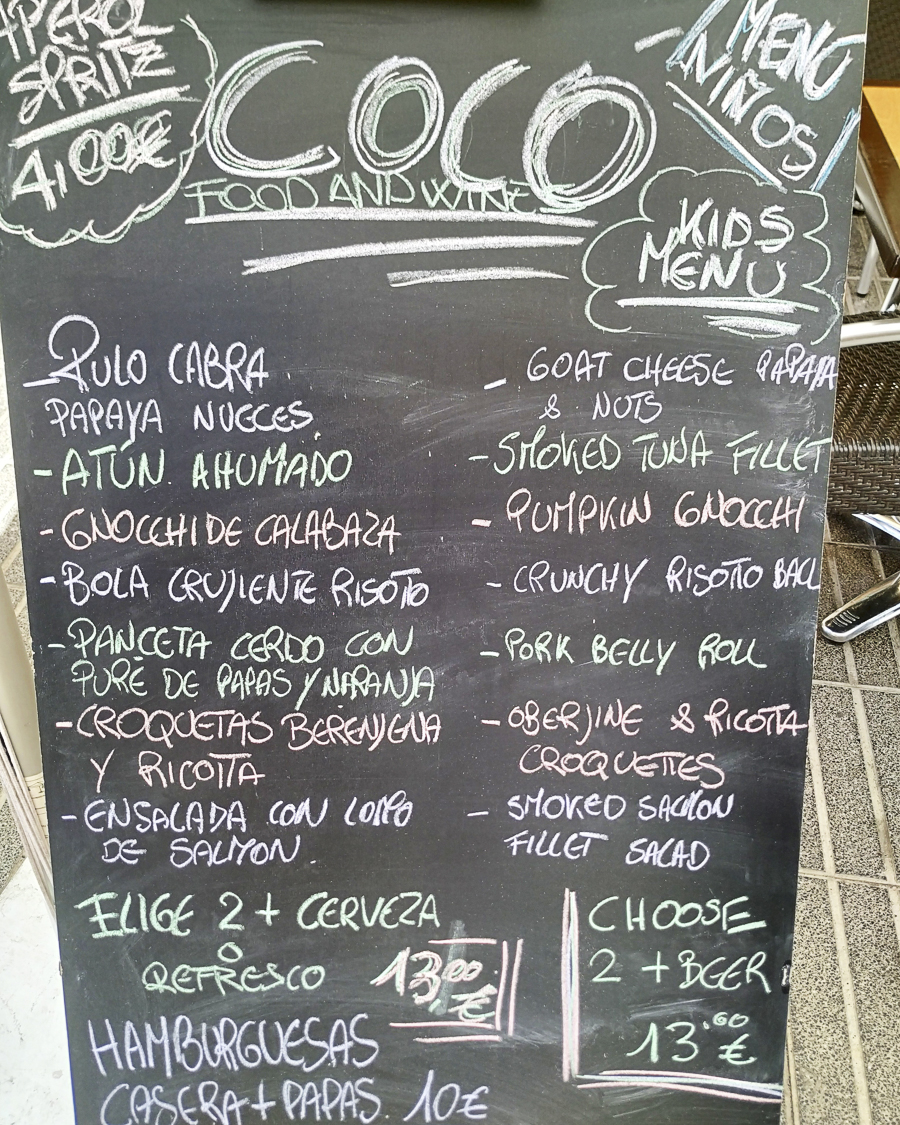 COCO Food menu and prices