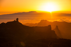 Roque Nublo at sunset