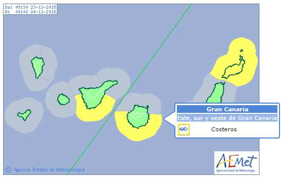 Wave alert for Gran Canaria