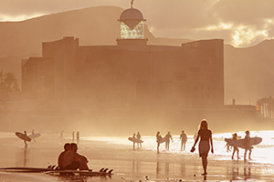 Las Canteras beach sunset