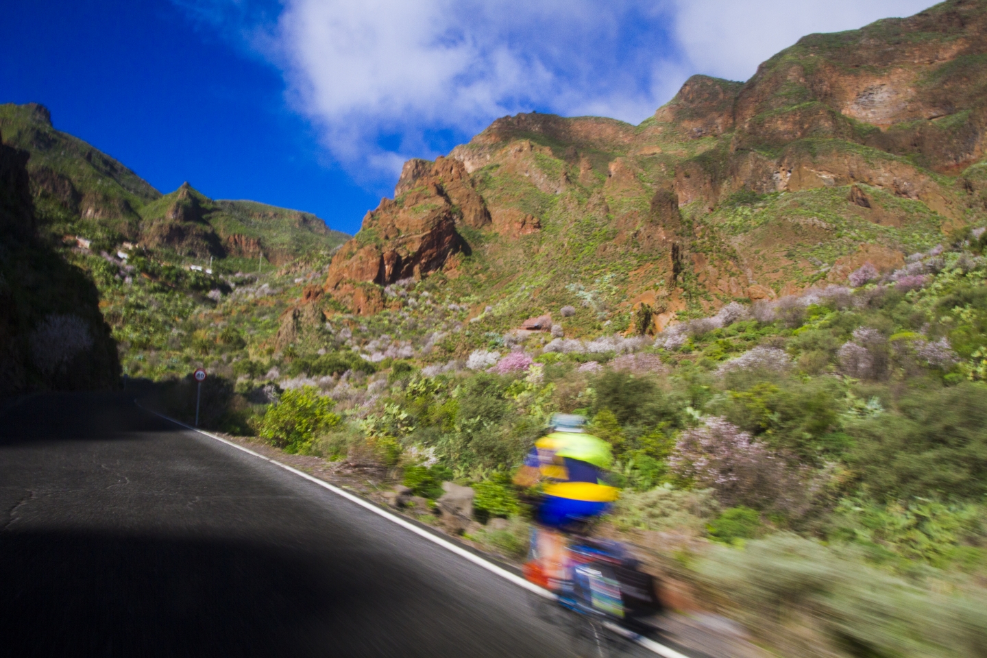 Guayadeque Valley in Gran Canaria with almond blossom