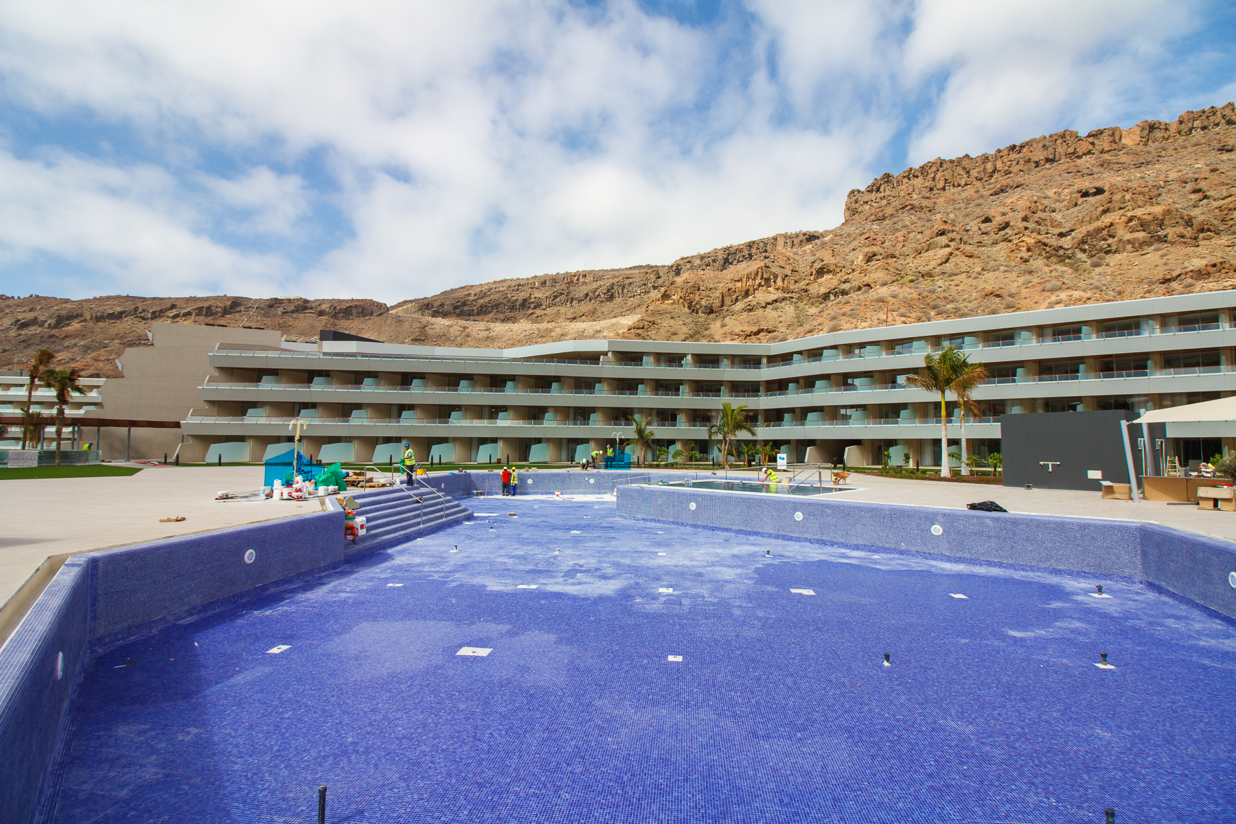Poolside rooms at the new Radisson Blue hotel in Mogán