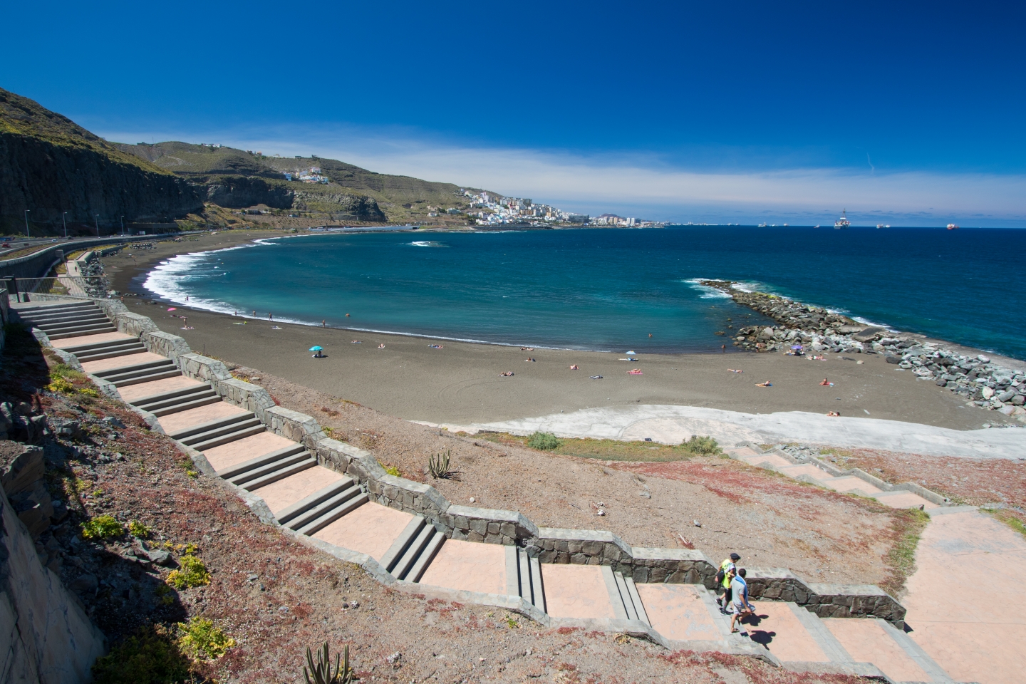 La Laja beach in north east Gran Canaria is nudist