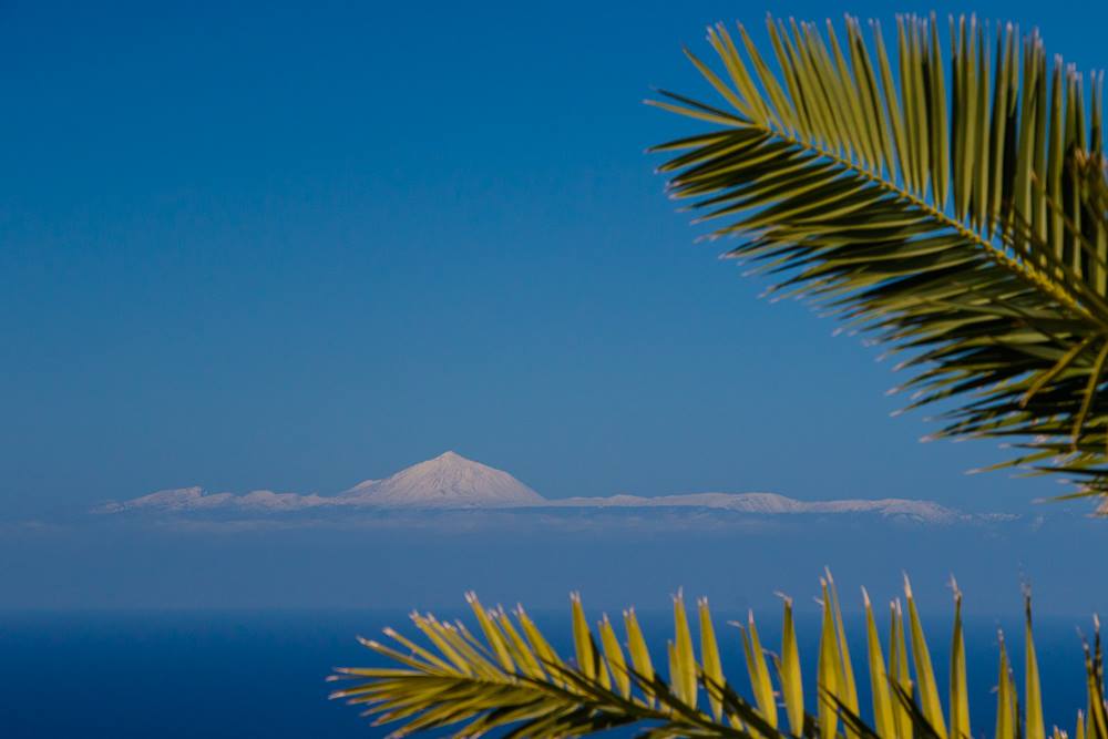 Teide volcano covered in snow