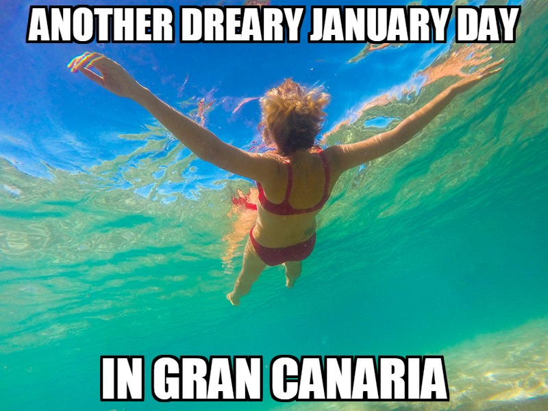 Free December in Gran Canaria meme