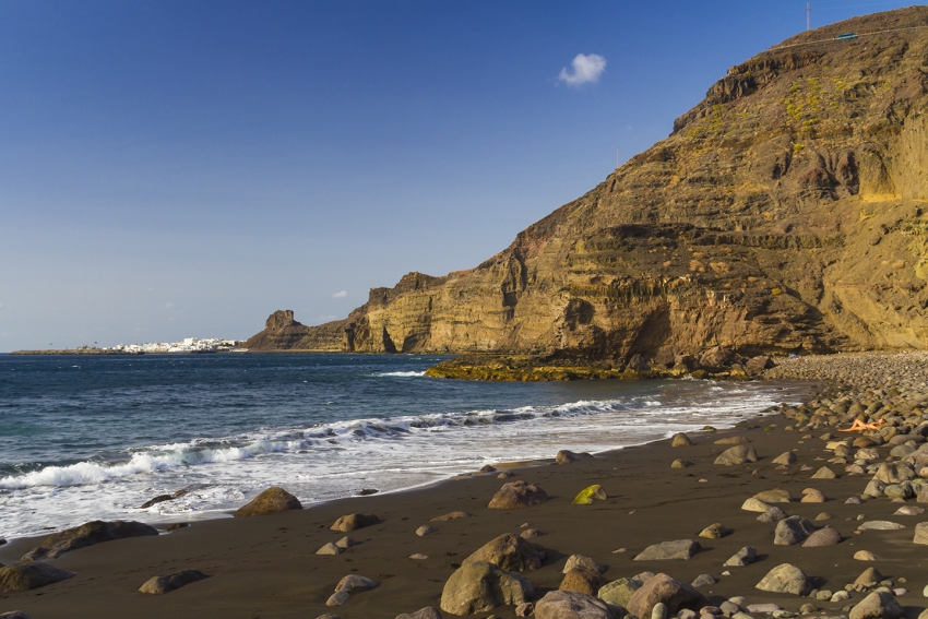 Guayedra nudist beach in north west Gran Canaria