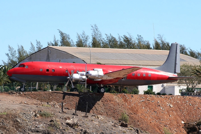 Gran Canaria&#039;s historic Douglas DC-7 plane prior to its makeover by Binter